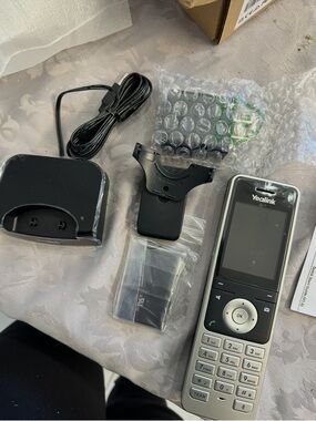 Link Silver and Black Cordless SIP Handset with Dock and Accessories